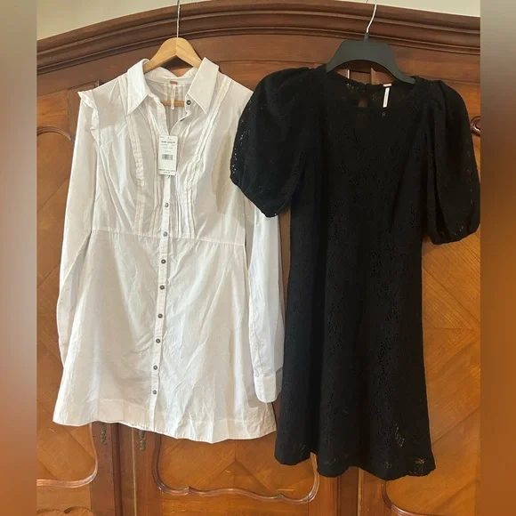 NWT Free People 2 fer 1 Black Comb Dress Size Small - Picture 6 of 10